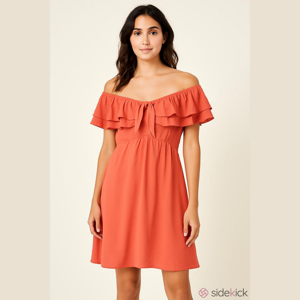NWTs, Coral Pink Dress Off Shoulder Mini Dress. NWTs   #O4